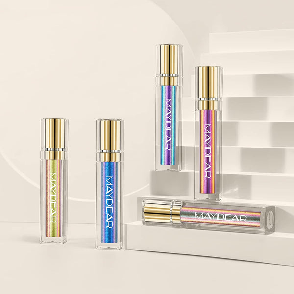 Maydear Chameleon Lipstick 5 Colors Set, Long Lasting Waterproof Colourful Diamond Shimmer Lip Gloss for Women Girls Makeup kit